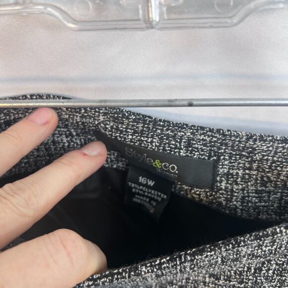 Style & Co Tweed Skirt Suit SET Tailored Career Wear Classic Boss Babe Size 16W - Picture 15 of 16